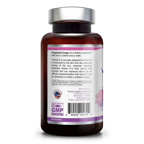 Вітамін D3, Vitamin D3, Biophix, 50000 МО, 240 таблеток