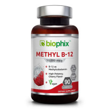 Вітамін B12 метилкобаламін 10000 мкг, зі смаком вишні, Methyl B12 Biophix, 90 льодяників