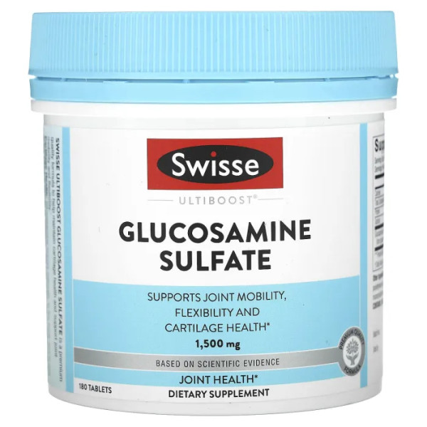 Глюкозамін сульфат, Glucosamine Sulfate, Swisse, 1500 мг, 180 таблеток