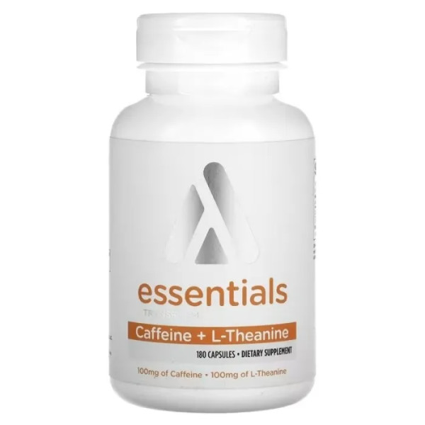 Кофеїн + L-теанін, Caffeine + L-Theanine, Essentials, TransformHQ, 180 капсул