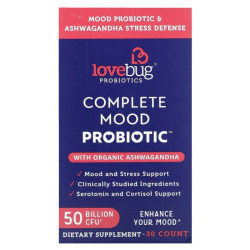Пробиотик с органической ашвагандой 50 млрд КОЕ, LoveBug Probiotics Complete Mood Probiotic with Organic Ashwagandha, 30 шт