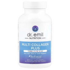 Мульти колаген плюс (типи I, II, III, V та X), Dr. Emil Nutrition Multi Collagen Plus, 90 капсул