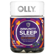 Сон та імунітет з бузиною жувальні, OLLY Immunity Sleep + Elderberry, північна ягода 36 жувальних цукерок