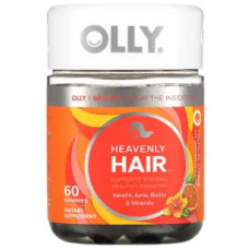 Для волосся, підтримка міцності та пружності, жувальні, смак тропічний цитрус, Heavenly Hair OLLY, 60 жувальних цукерок