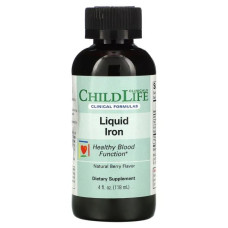 Рідке залізо, ChildLife Clinicals Liquid Iron, ягідний смак, 118 мл