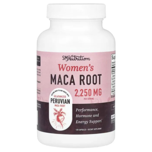 Мака, корінь, Women's Maca Root, SMNutrition, для жінок, 2250 мг, 120 капсул (750 мг на 1 капсулу)