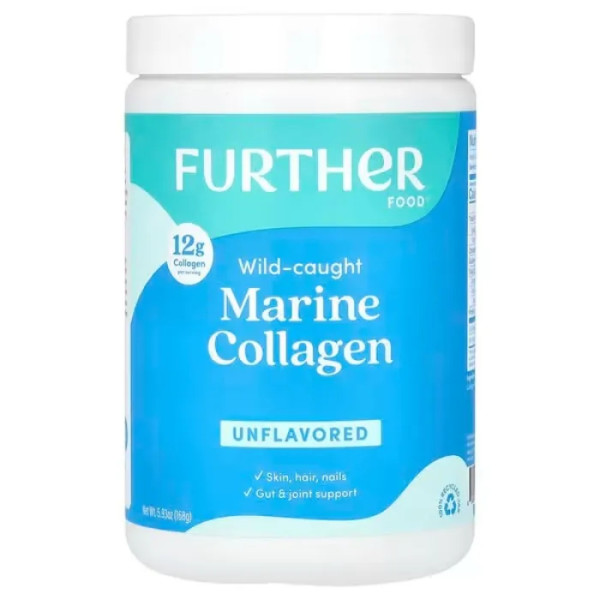Морський колаген, Wild-Caught Marine Collagen, Further Food, без добавок, 168 г