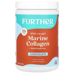 Морський колаген з грибом рейші, смак шоколад, Wild-Caught Marine Collagen + Reishi Mushroom Further Food, 210 г