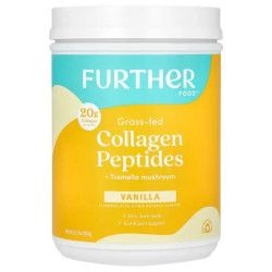 Коллагеновые пептиды с грибом тремелла, вкус ваниль, Further Food Grass-Fed Collage Peptides + Tremella Mushroom, 630 г