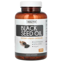 Олія чорного кмину холодного віджиму, Black Seed Oil Healths Harmony, 180 веганських капсул