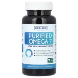 Омега 7, Omega 7 Healths Harmony, очищенная, 60 гелевых капсул