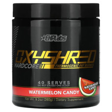 Жироспалювач термогенний, OxyShred Hardcore Thermogenic Fat Burner EHPlabs, кавунові цукерки, 260 г