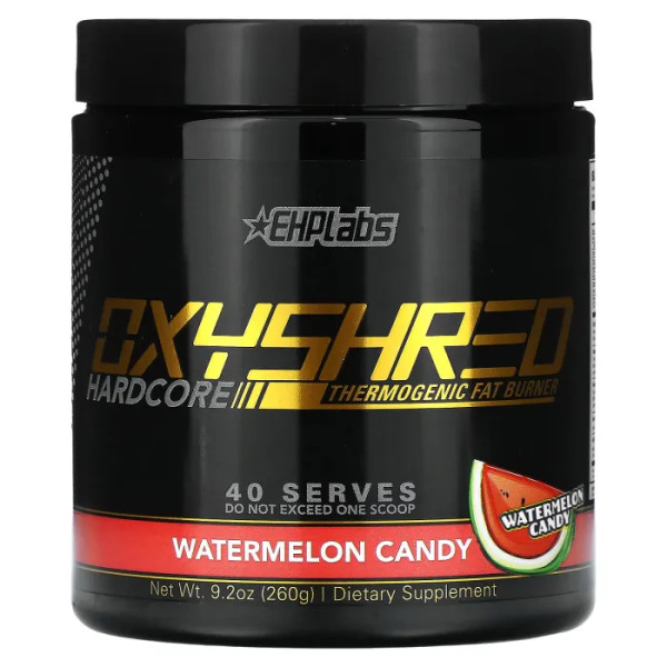 Жироспалювач термогенний, OxyShred Hardcore Thermogenic Fat Burner, EHPlabs, смак кавунових цукерок, 260 г