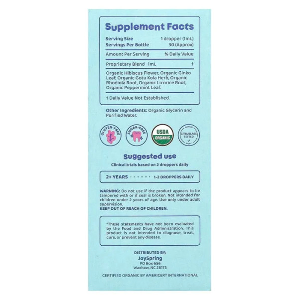 Підтримка концентрації та уваги, для дітей 2+ років, Genius, JoySpring, краплі, 30 мл