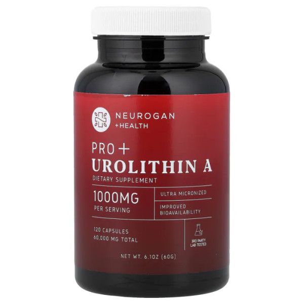 Уролітін А Про+, Pro+ Urolithin A, Neurogan Health, покращена біодоступність, 120 капсул (500 мг у капсулі)