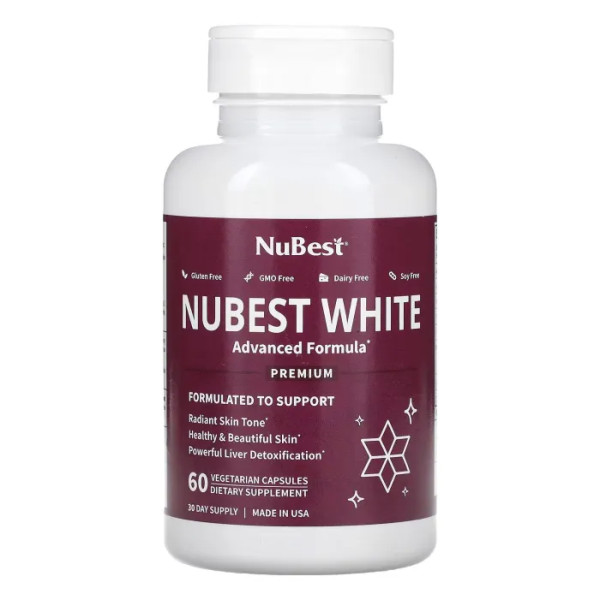 Підтримка здоров'я шкіри, Nubest White, NuBest, 60 вегетаріанських капсул