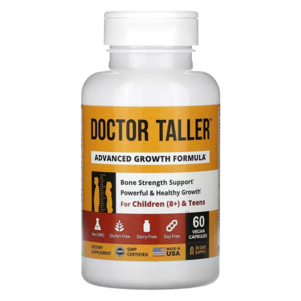 Cтимулятор росту, Advanced Growth Formula, NuBest, Doctor Taller, покращена формула, для дітей від 8 років та підлітків, 60 веганських капсул