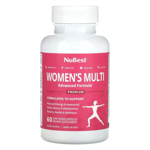 Мультивітаміни для жінок, Premium Women's Multi, NuBest, преміальні, 60 вегетаріанських капсул
