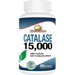 Каталаза 15000 ОД, Catalase 15,000 Rise-N-Shine, для чоловіків та жінок, 60 капсул