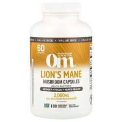 Їжовик гребінчастий, суперфуд, Om Mushrooms Lion's Mane Mushroom Superfood, 2000 мг, 180 рослинних капсул, 666 мг у капсулі