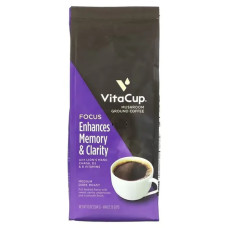 Кава мелена з грибами, VitaCup Focus Mushroom Coffee, середньо-темна обсмажування, lion's mane/чагу/вітаміни B та D3, 284 г