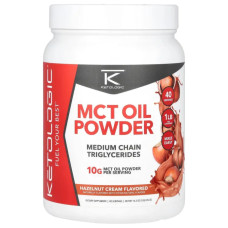 MCT олія, порошок, з кремом з фундуку, KetoLogic MCT Oil Powder, 454 г