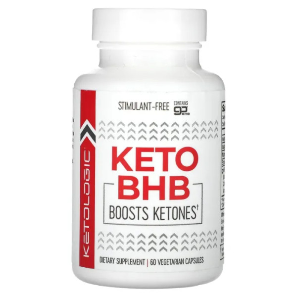 Кетонові солі, Keto BHB, KetoLogic, 60 вегетаріанських капсул