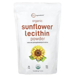Лецитин соняшнику органічний порошок, Micro Ingredients Lecithin, 454 г