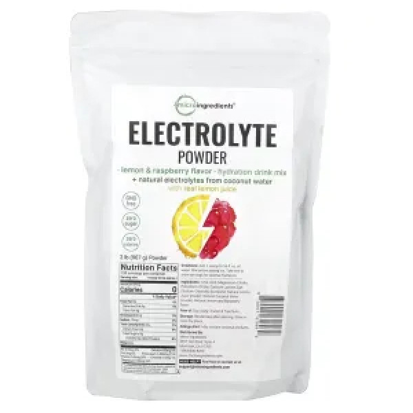 Електроліти, Electrolyte, Micro Ingredients, зі смаком лимона та малини, порошок, 907 г
