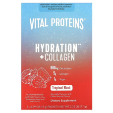 Електроліти з колагеном, смак тропічний вибух, Vital Proteins Hydration + Collagen, 7 пакетиків по 11 г