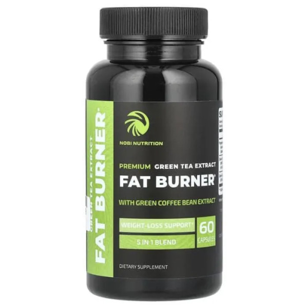 Жироспалювач із екстрактом зеленого чаю, Green Tea Extract Fat Burner, Nobi Nutrition, 60 капсул
