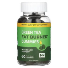 Жироспалювач із зеленим чаєм, Green Tea Fat Burner Gummies Nobi Nutrition, жувальні, 60 таблеток