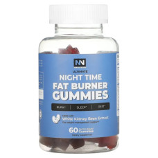 Нічний жироспалювач жувальні, Nobi Nutrition Night Time Fat Burn Gummies, смак малина на основі пектину 60 жувальних таблеток