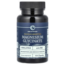 Магній гліцинат 400 мг, Nobi Nutrition Magnesium Glycinate, максимальне засвоєння 120 капсул (200 мг у капсулі)