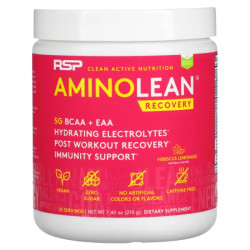 Амінокислоти для зниження ваги, AminoLean Recovery RSP Nutrition, смак лимонад з гібіскусом, 210 г
