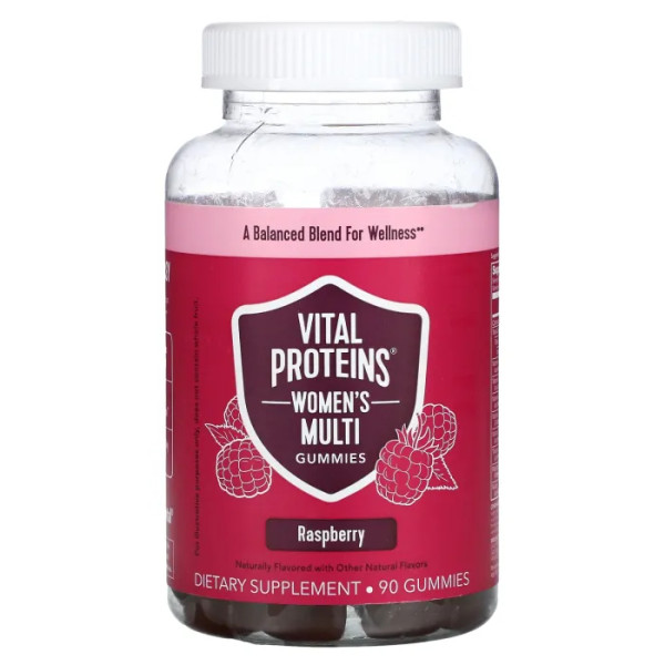 Мультивітаміни для жінок, Women's Multi Gummies, Vital Proteins, смак малини, 90 жувальних цукерок