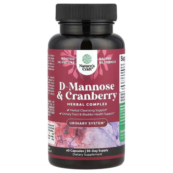 D-Манноза, D-Mannose, Nature's Craft, 60 капсул