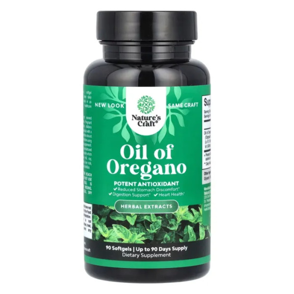 Олія орегано, Oil of Oregano, Nature's Craft, 90 гелевих капсул