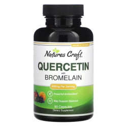 Кверцетин 600 мг з бромелаїном, Nature's Craft Quercetin with Bromelain, 90 капсул