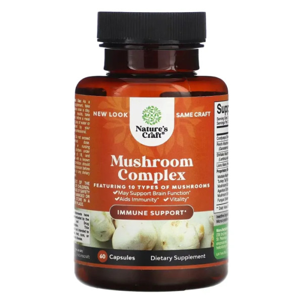 Грибний комплекс, Mushroom Complex, Nature's Craft, 60 капсул