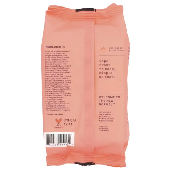 Серветки з бергамотом та трояндою, The Honey Pot Company, 30 штук