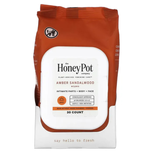 Серветки з бурштином та сандаловим деревом, The Honey Pot Company, 30 штук