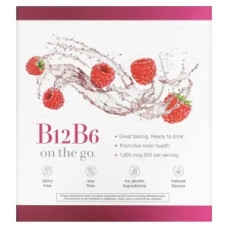 Витамины B12 и B6 саше вкус малина, Youtheory B12 B6 On The Go, 12 пакетиков по 30 мл