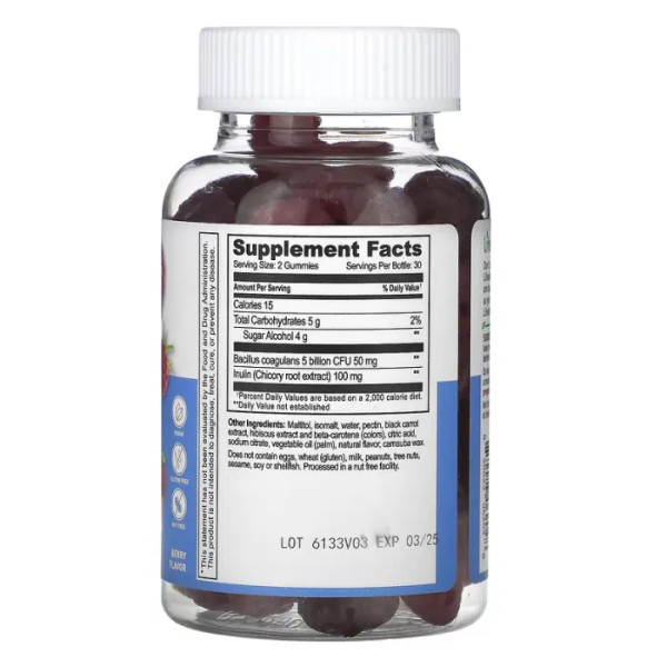 Пробіотики та пребіотики, без цукру, Probiotic with Prebiotic, Lifeable, 5 мільярдів, з ягідним смаком, 60 жувальних цукерок (2,5 мільярди КУО в одній жувальній цукерці)