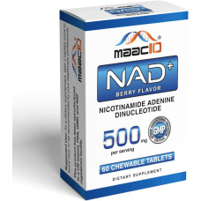 НАД, NAD MAAC10, смак ягід, ліпосомальний, 500 мг, 60 жувальних таблеток