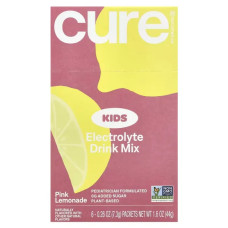 Електроліти для дітей, Kids Electrolyte Cure Hydration, смак рожевий лимонад, 6 пакетиків по 7,3 г