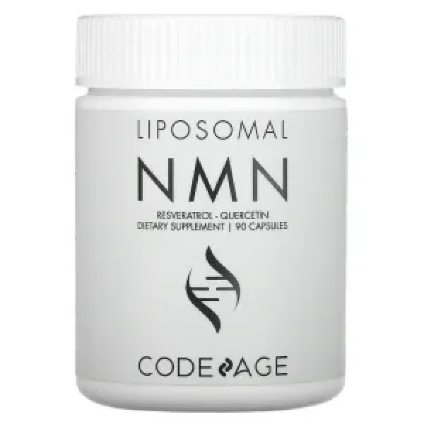 Нікотинамід мононуклеотид, ресвератрол та кверцетин ліпосомальні, Liposomal NMN, Resveratrol, Quercetin, CodeAge, 90 капсул