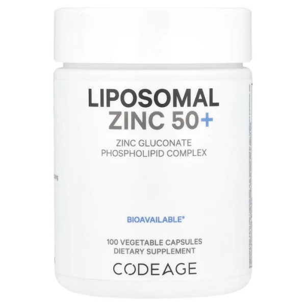 Цинк ліпосомальний, Liposomal, Zinc, CodeAge, 50 мг, 100 капсул
