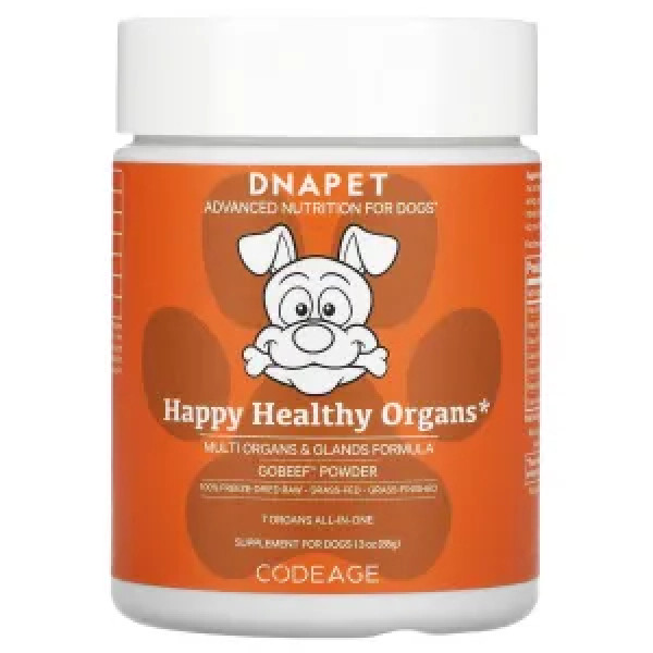 Органи та залози, Happy Healthy Organs, DNA Pet, Codeage, для собак, 85 г