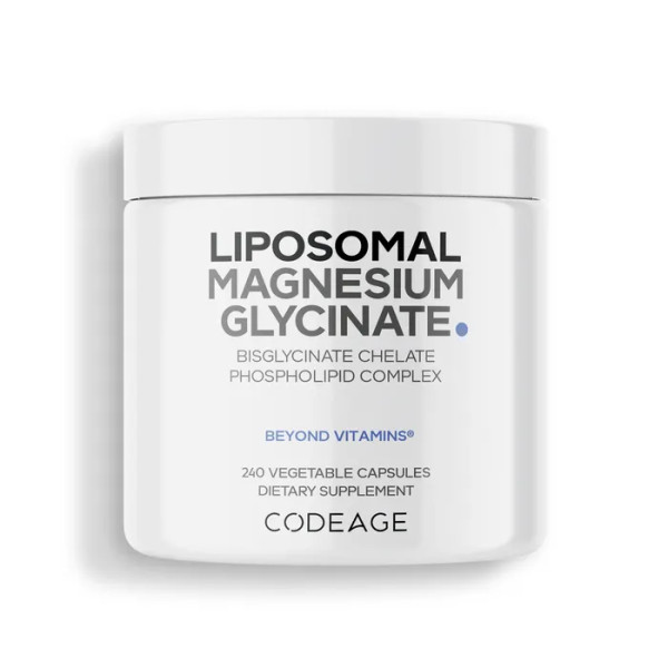 Магній гліцинат, ліпосомальний комплекс, Liposomal Magnesium Glycinate, Codeage, 240 великих рослинних капсул
